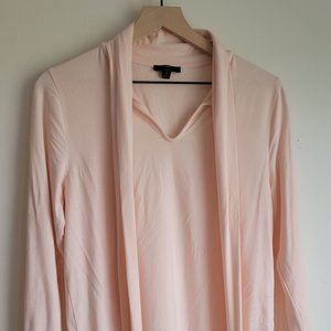 J Crew 365 Modal Tee with Scarf Tie Peach V neck M